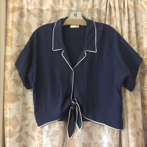 Aritzia Wilfred Free Cropped Sailor Top